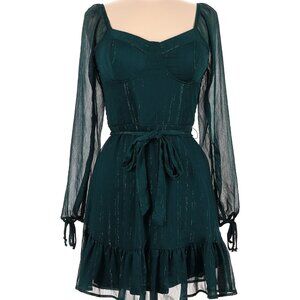 LILY ROSE teal green shimmer mini dress M